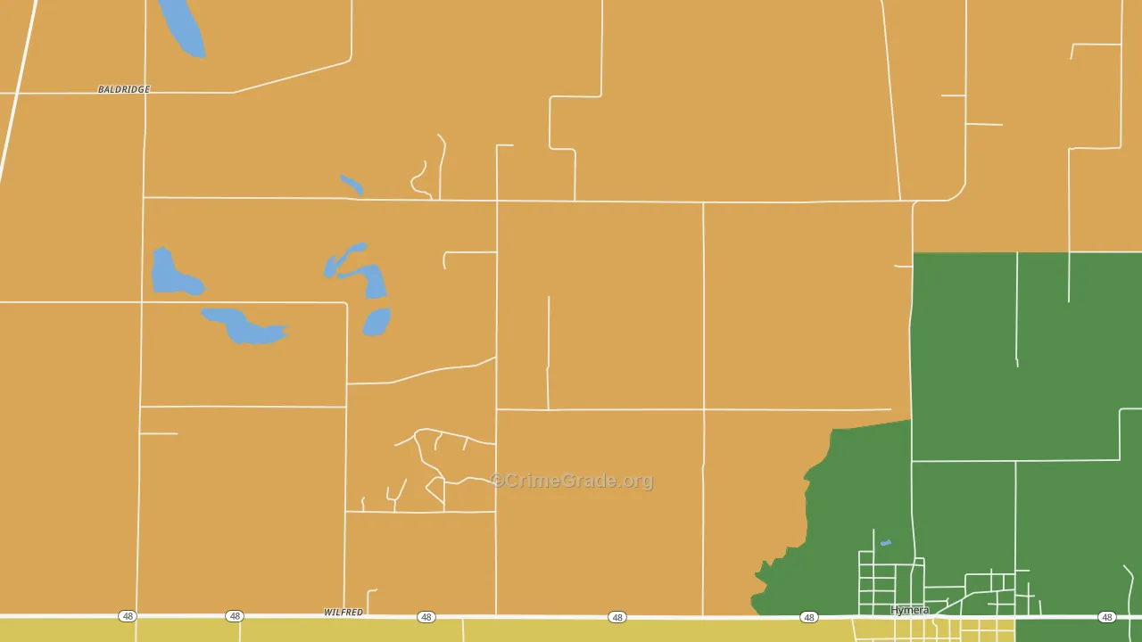Wilfred, IN Map of Theft Rates