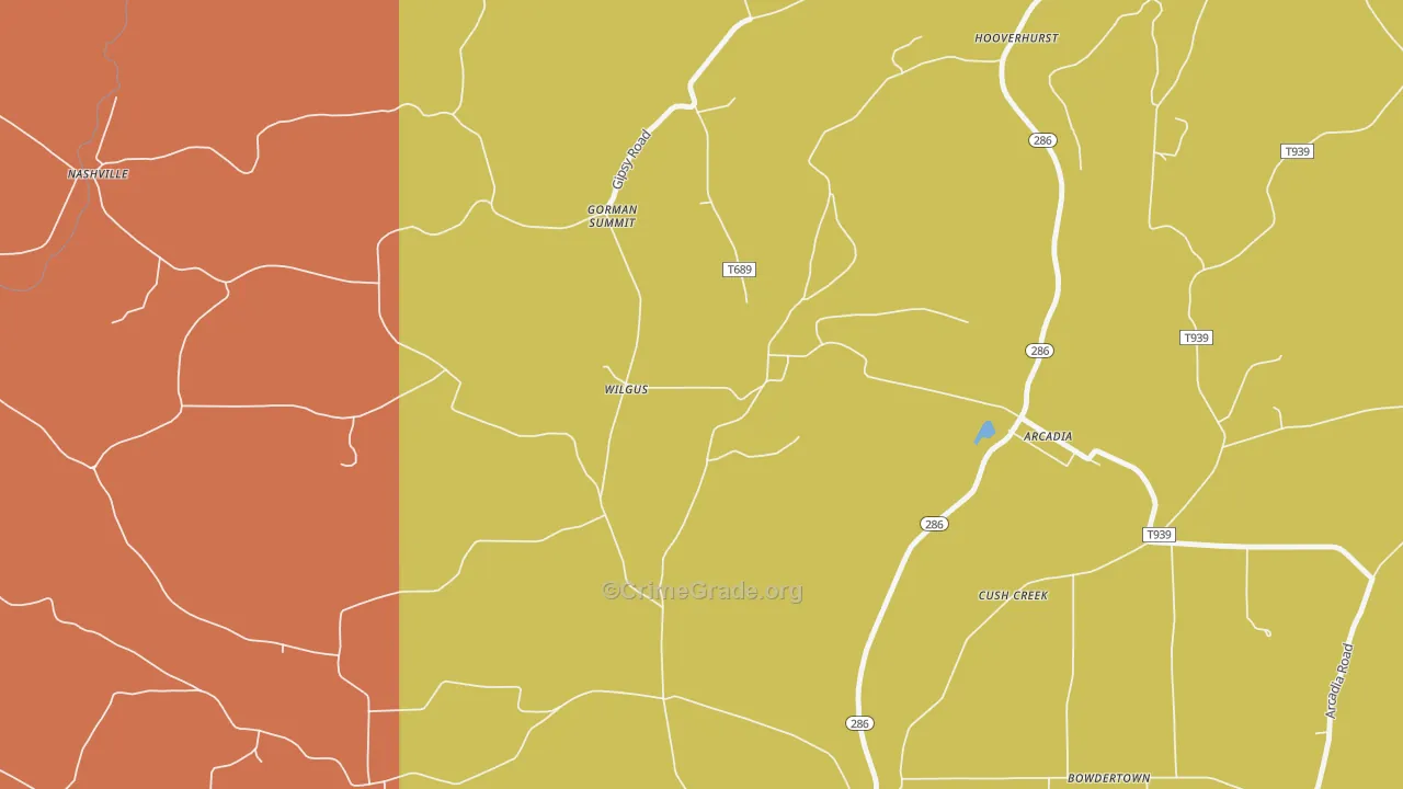 Wilgus, PA Map of Theft Rates