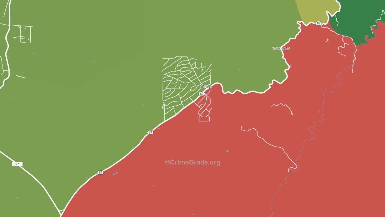 Wilhoit, AZ Map of Theft Rates