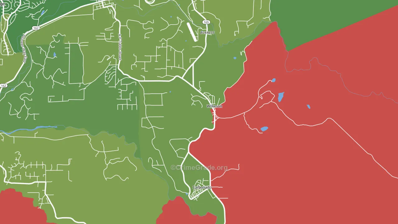Wilkeson, WA Map of Theft Rates