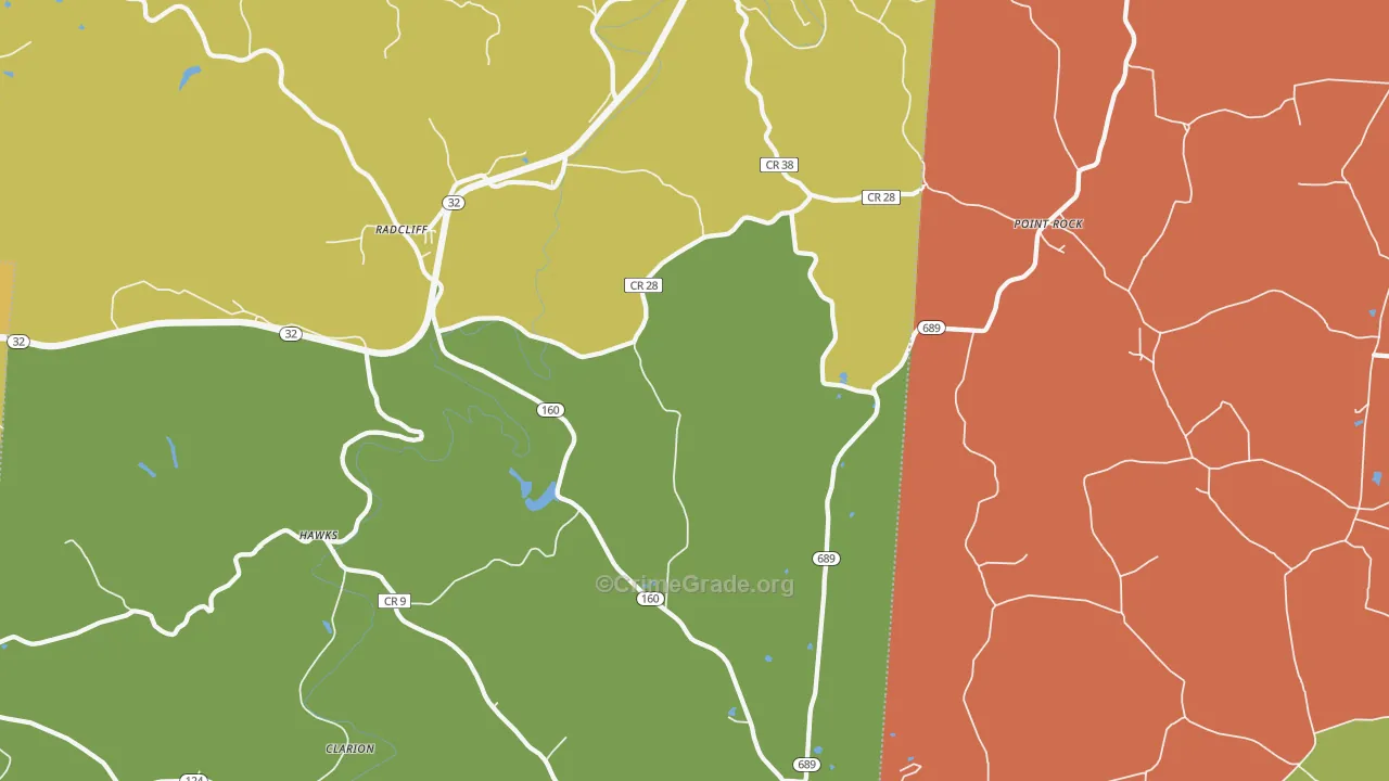 Wilkesville, OH Map of Theft Rates
