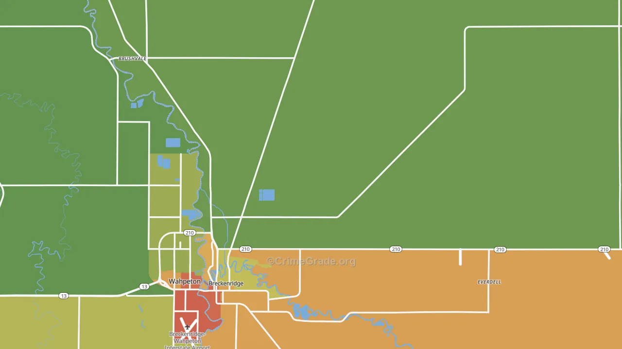 Wilkin County, MN Map of Theft Rates