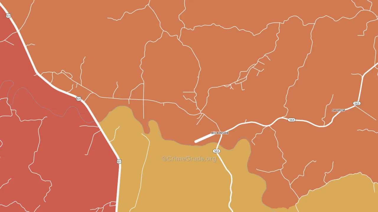 Wilkinson, MS Map of Theft Rates