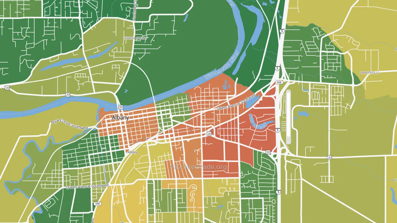 Willamette, Albany, OR Map of Theft Rates