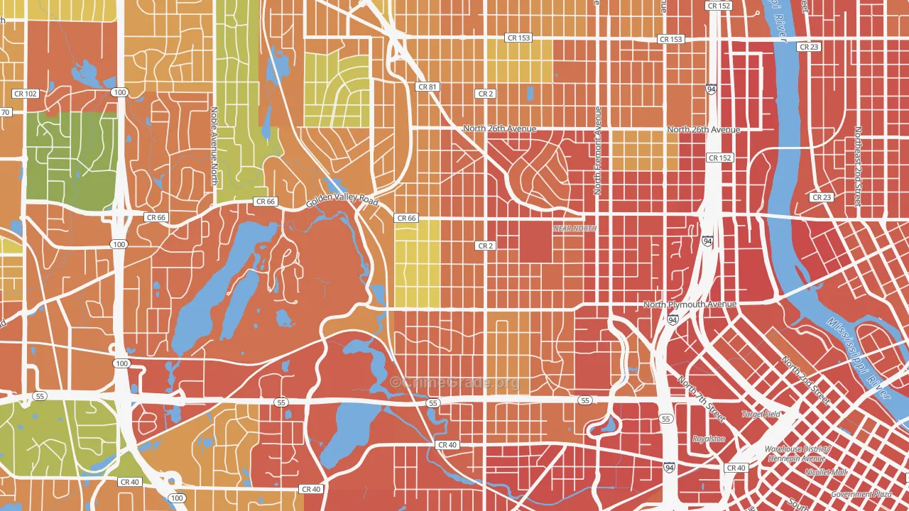 Willard-Hay, Minneapolis, MN Map of Theft Rates