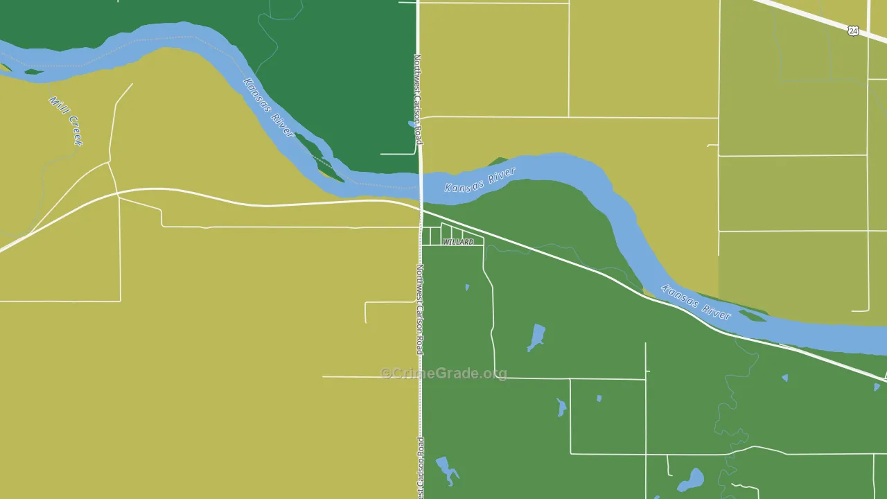Willard, KS Map of Theft Rates