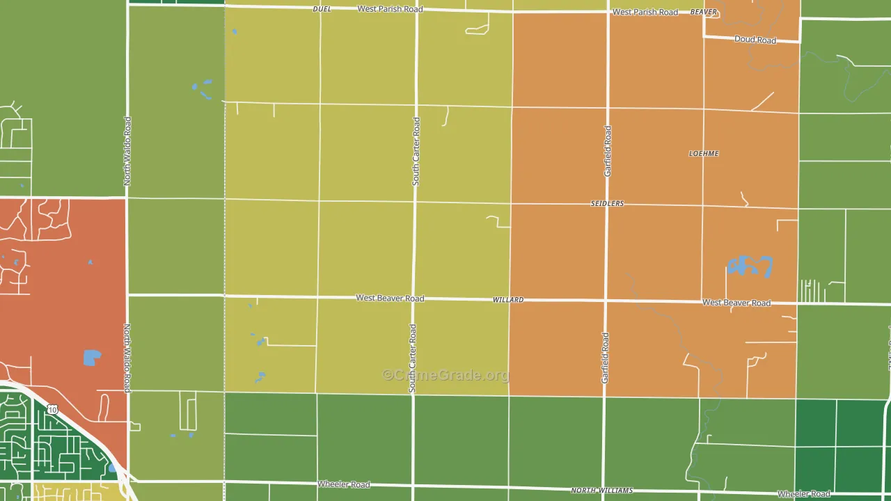 Willard, MI Map of Theft Rates