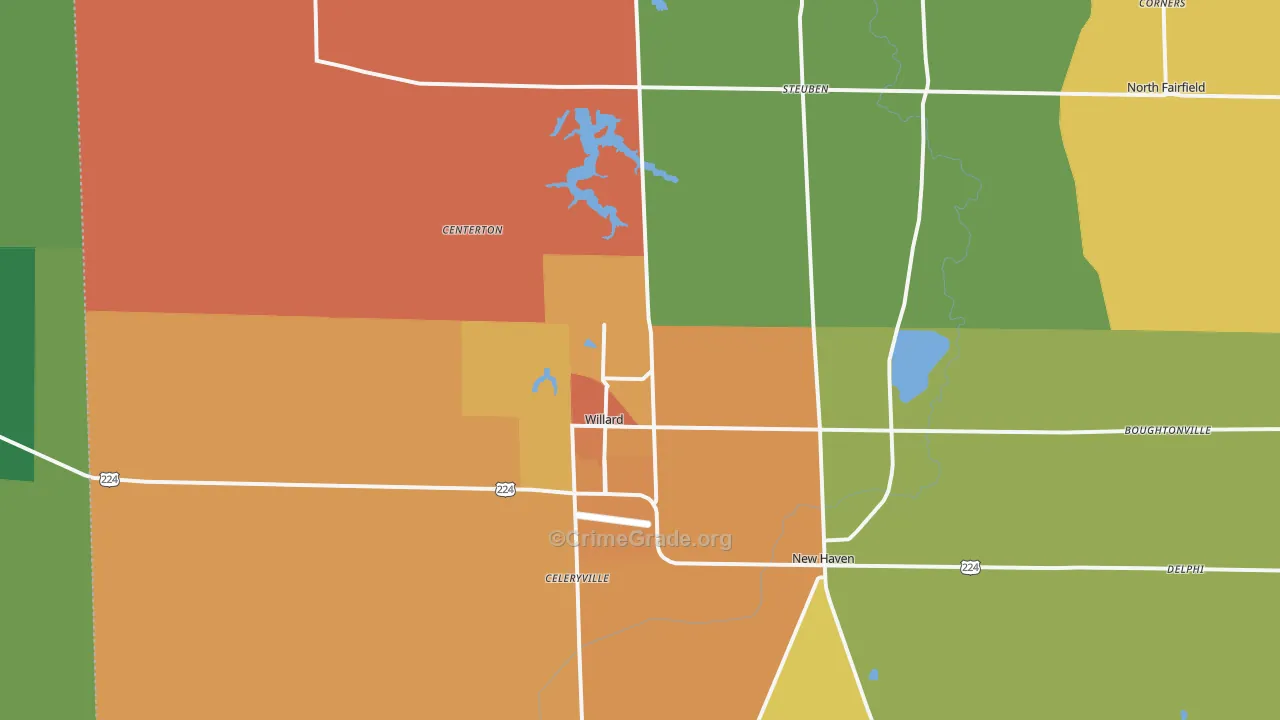 Willard, OH Map of Theft Rates