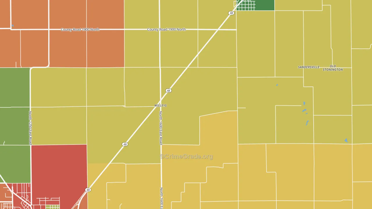 Willeys, IL Map of Theft Rates