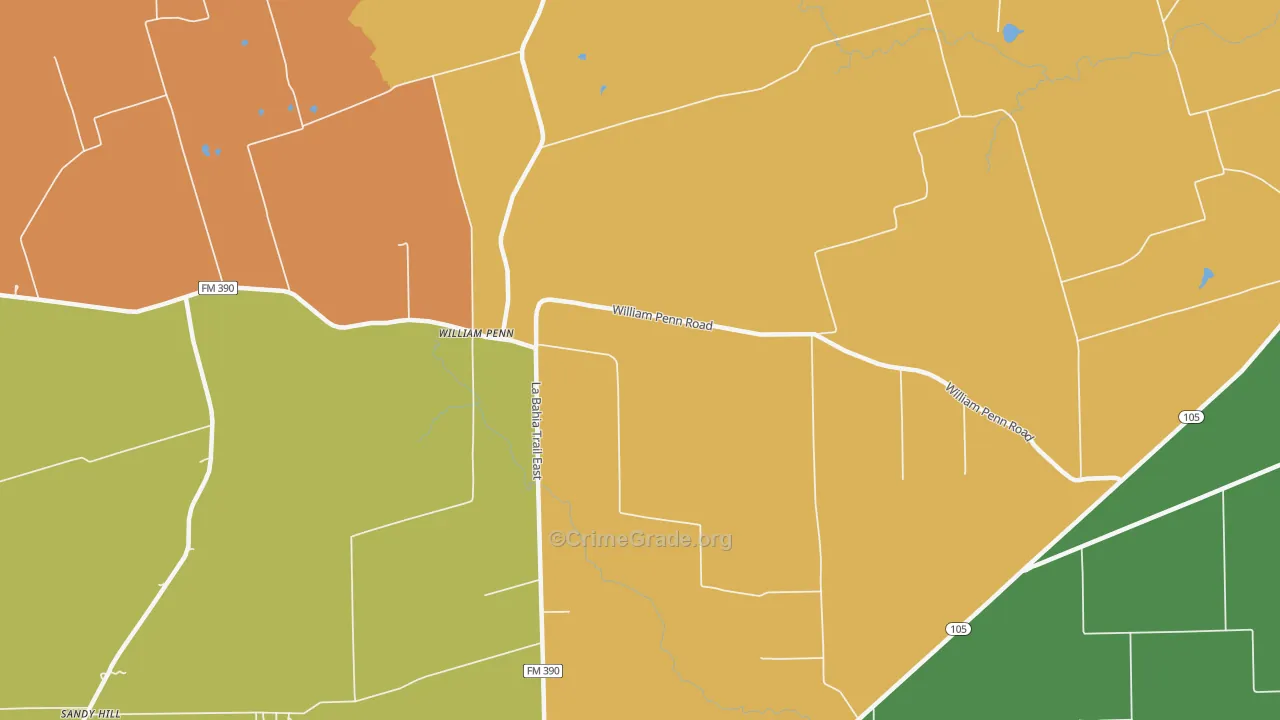 William Penn, TX Map of Theft Rates