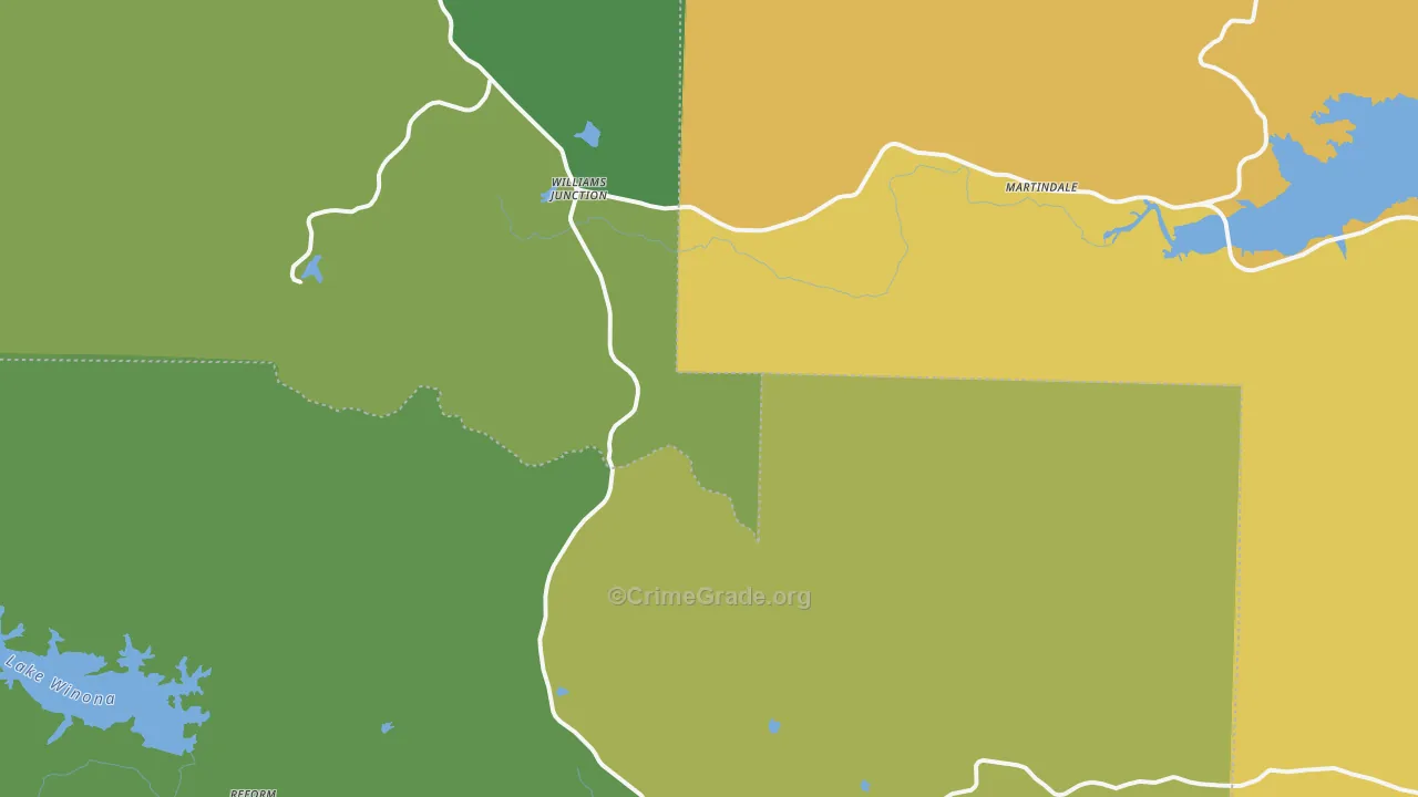 Williams Junction, AR Map of Theft Rates