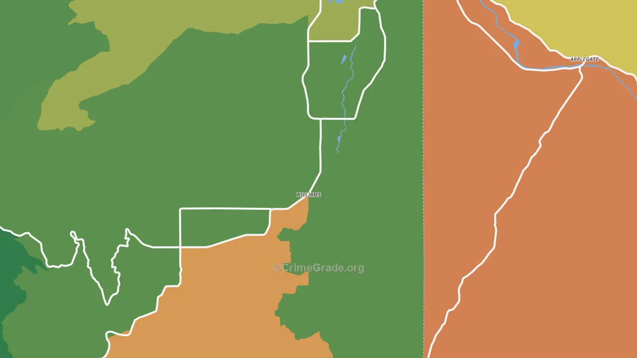 Williams, OR Map of Theft Rates
