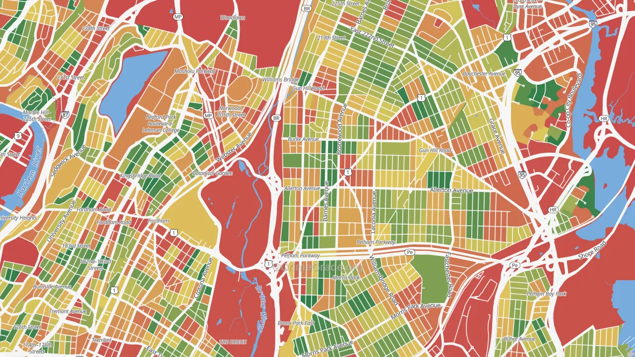 Williamsbridge, Bronx, NY Map of Theft Rates