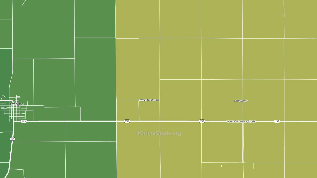 Williamsburg, IL Map of Theft Rates