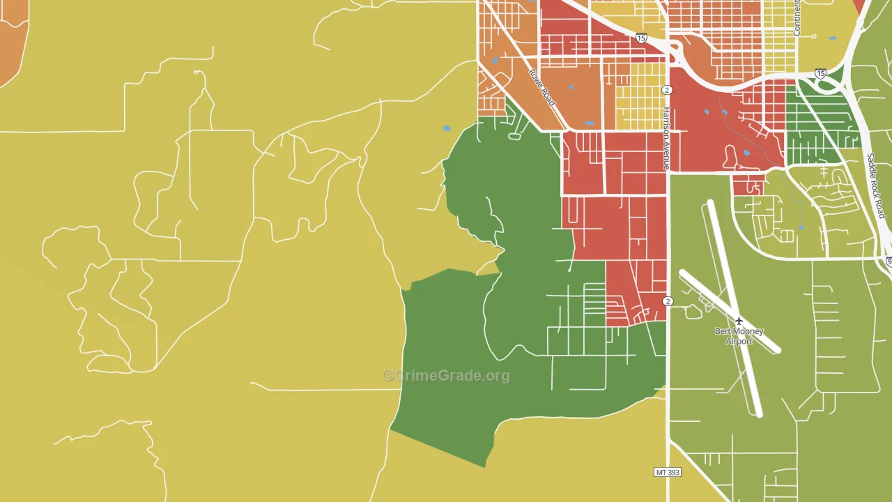 Williamsburg, MT Map of Theft Rates