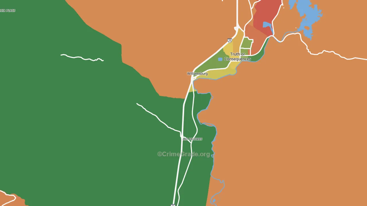 Williamsburg, NM Map of Theft Rates