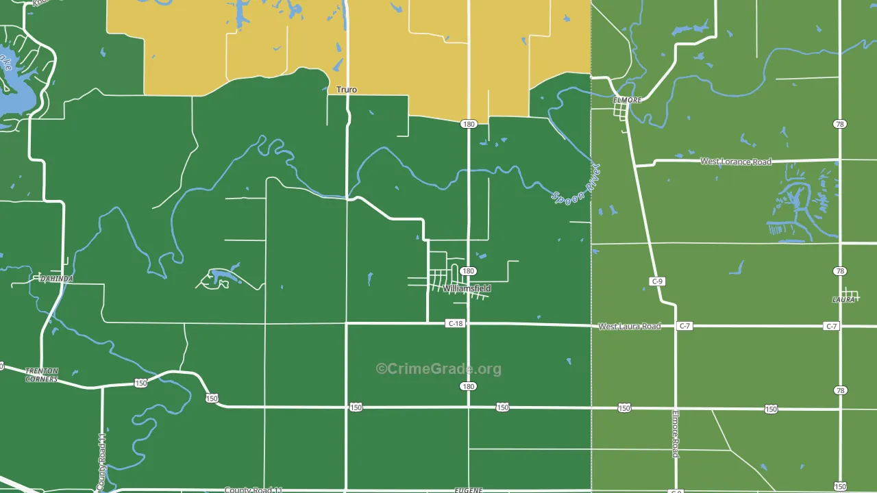 Williamsfield, IL Map of Theft Rates