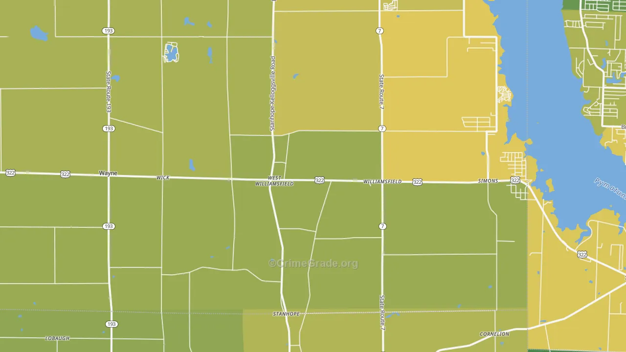 Williamsfield, OH Map of Theft Rates