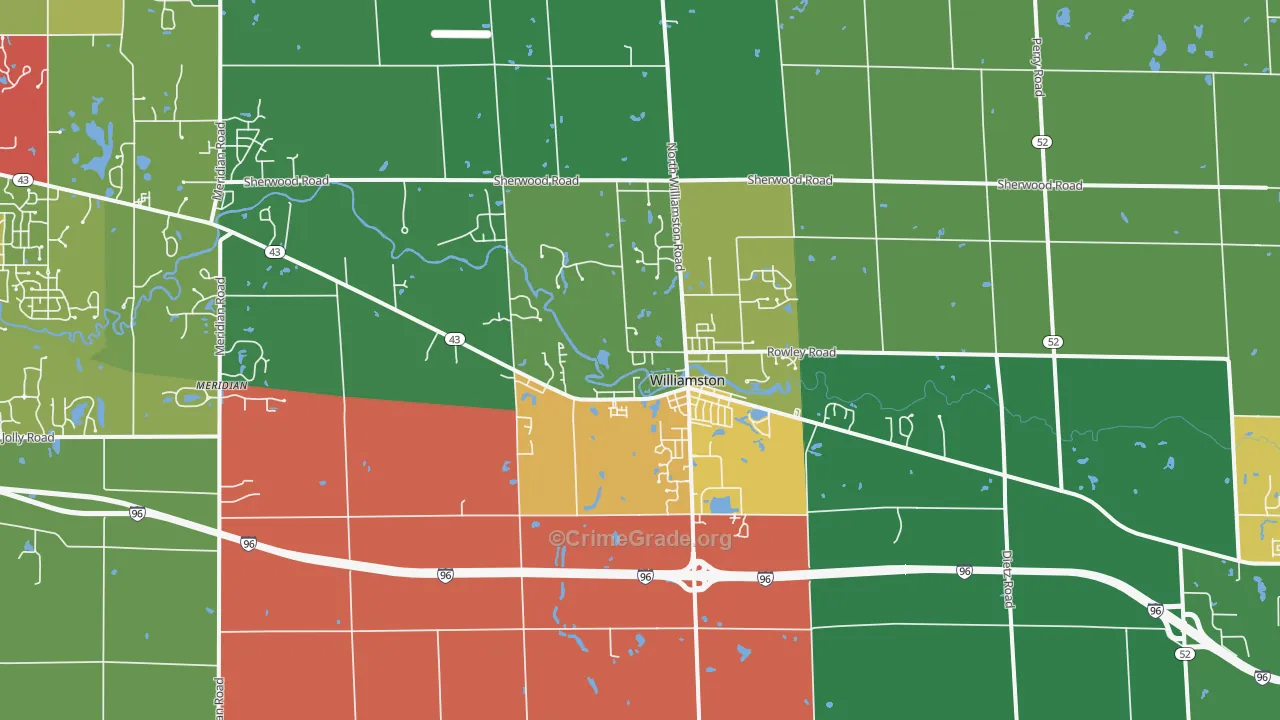 Williamston, MI Map of Theft Rates