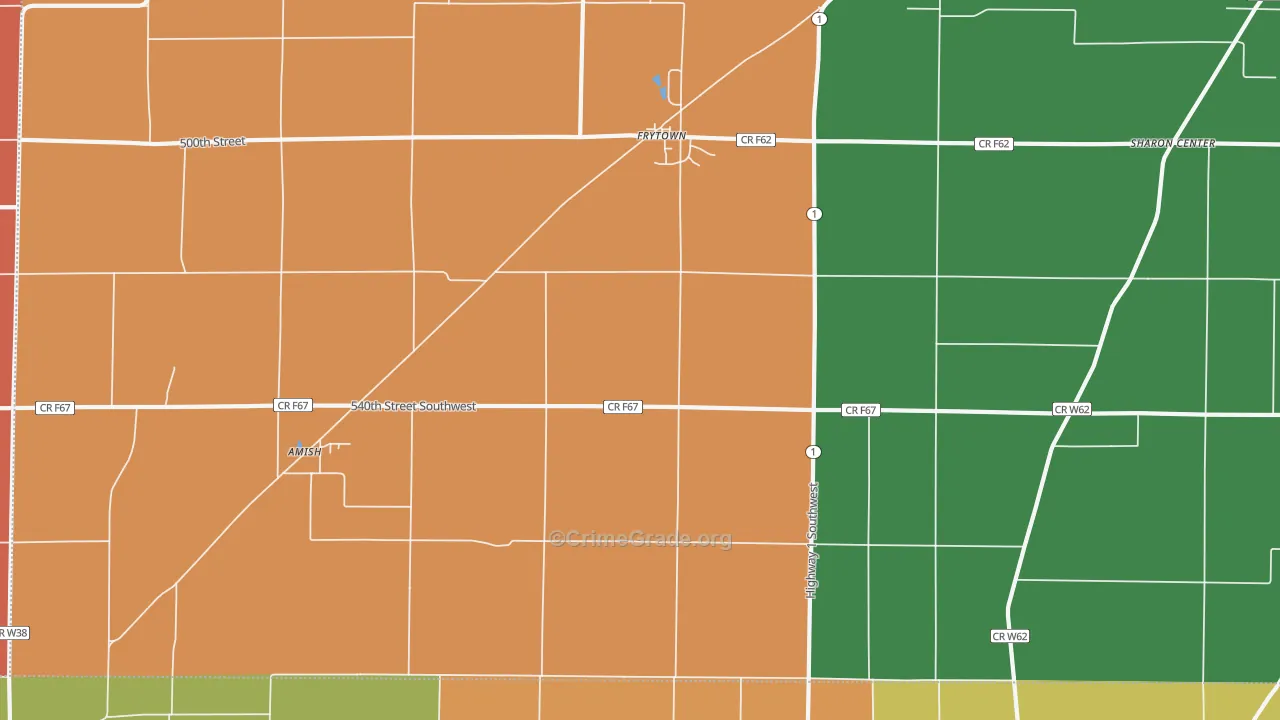 Williamstown, IA Map of Theft Rates