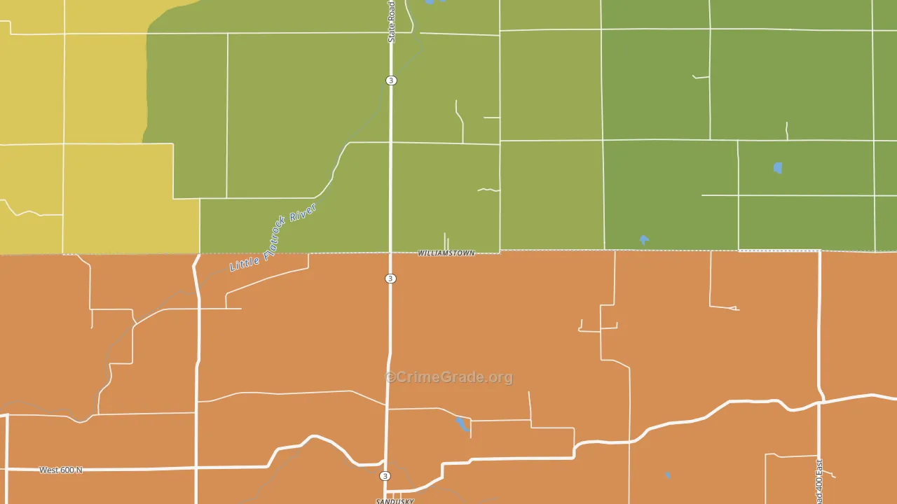 Williamstown, IN Map of Theft Rates