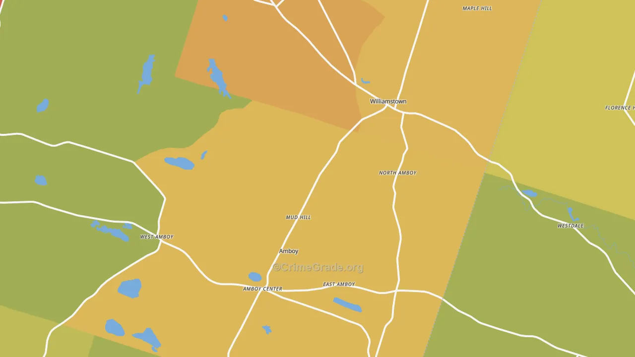 Williamstown, NY Map of Theft Rates