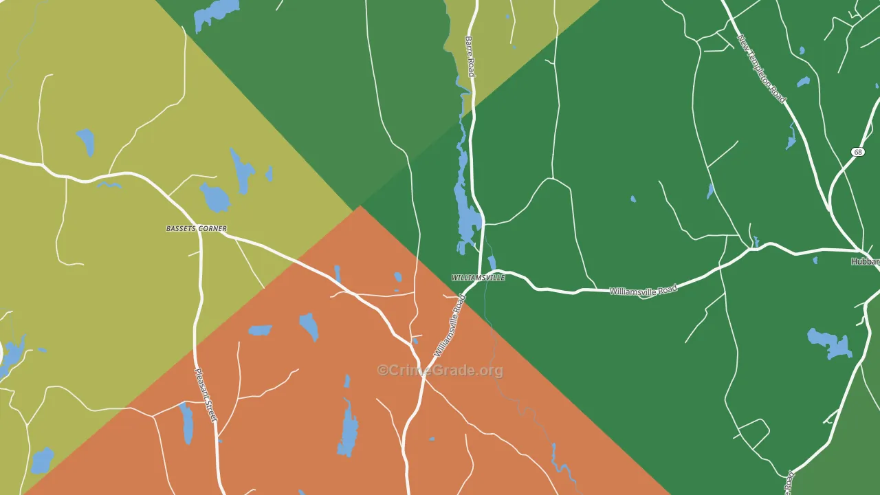 Williamsville, MA Map of Theft Rates