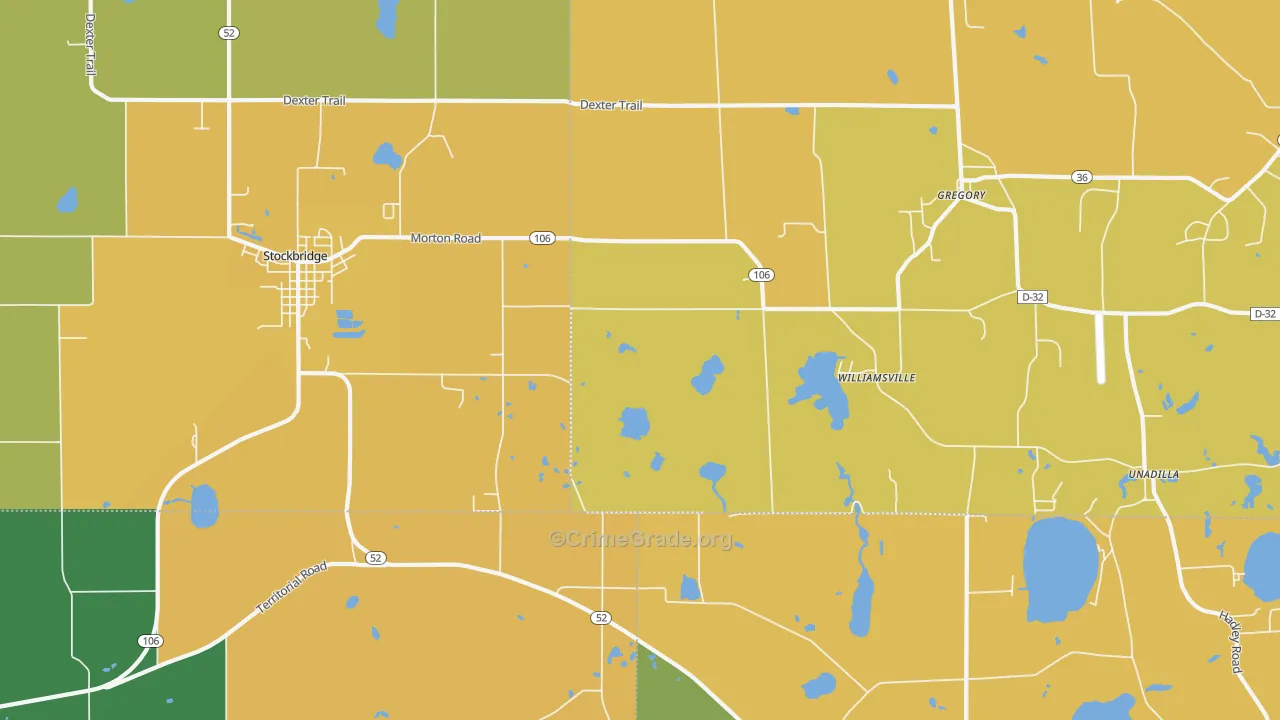 Williamsville, MI Map of Theft Rates
