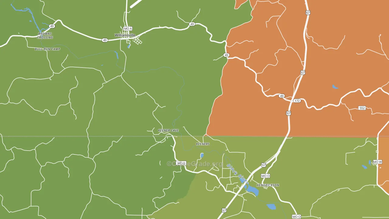 Williamsville, MO Map of Theft Rates