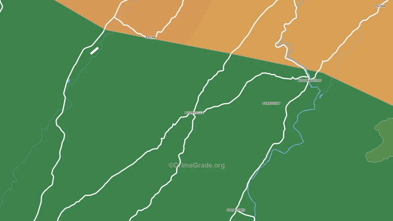 Williamsville, VA Map of Theft Rates