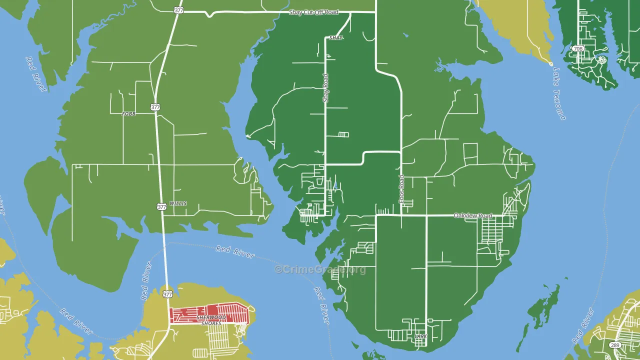 Willis, OK Map of Theft Rates