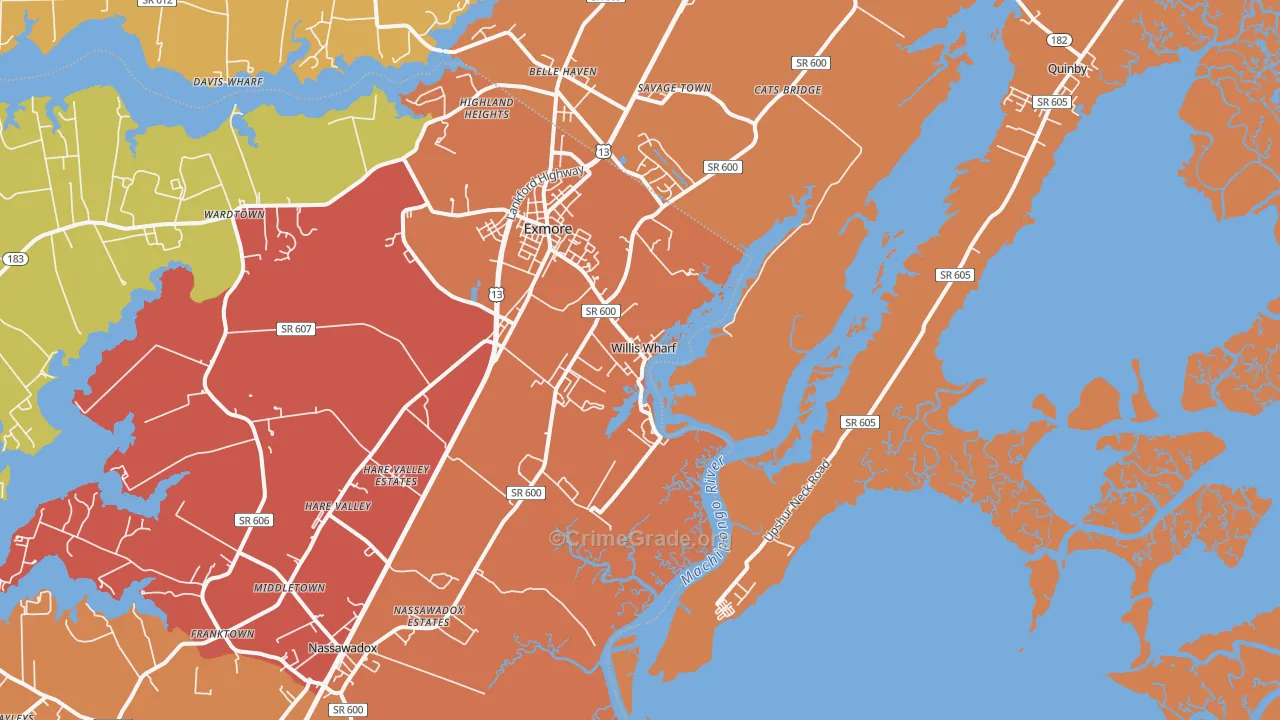 Willis Wharf, VA Map of Theft Rates