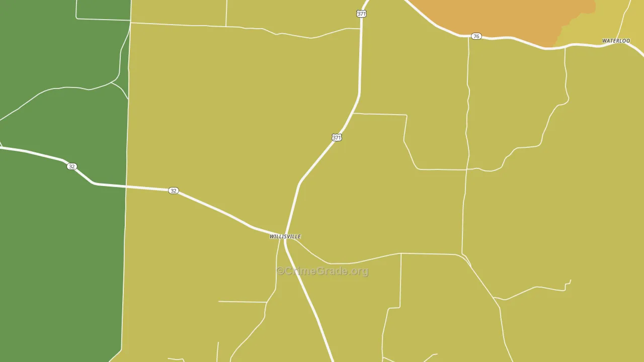 Willisville, AR Map of Theft Rates