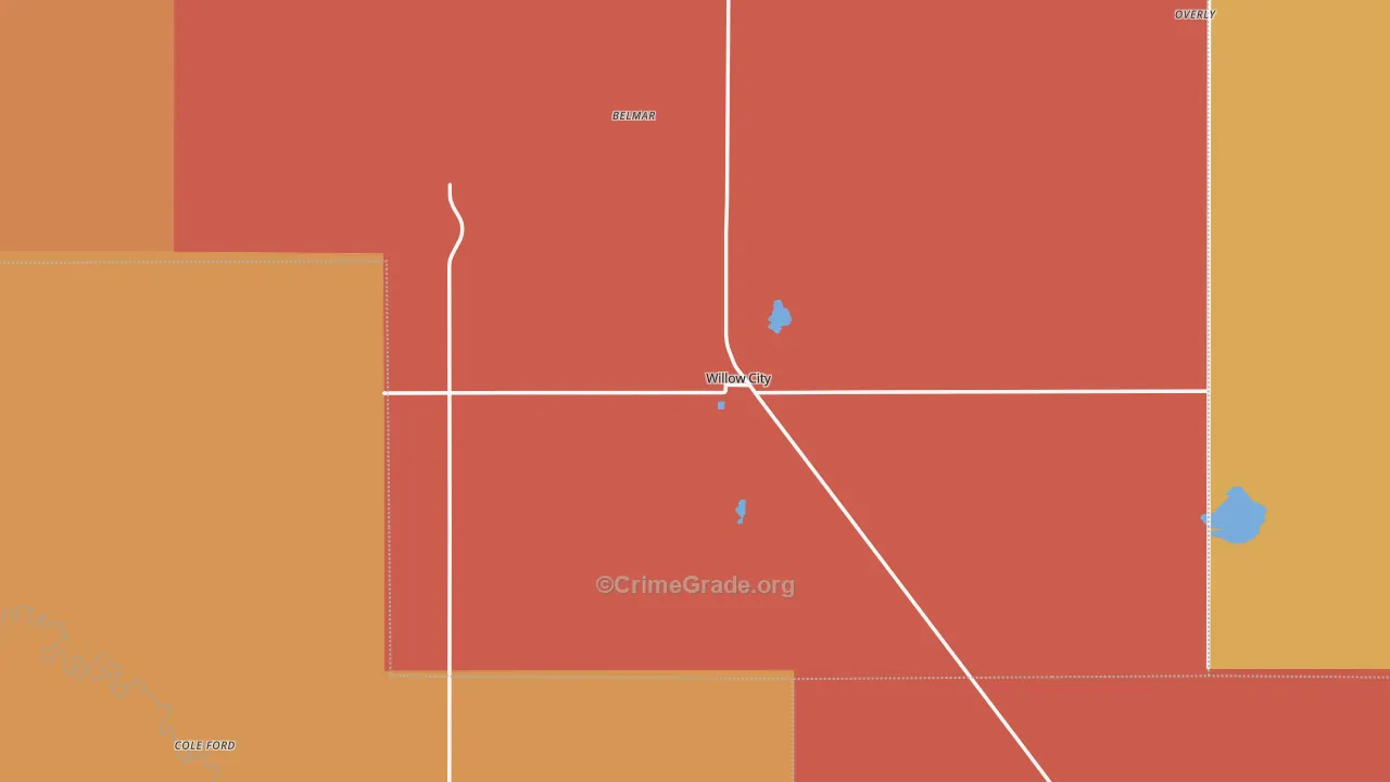 Willow City, ND Map of Theft Rates