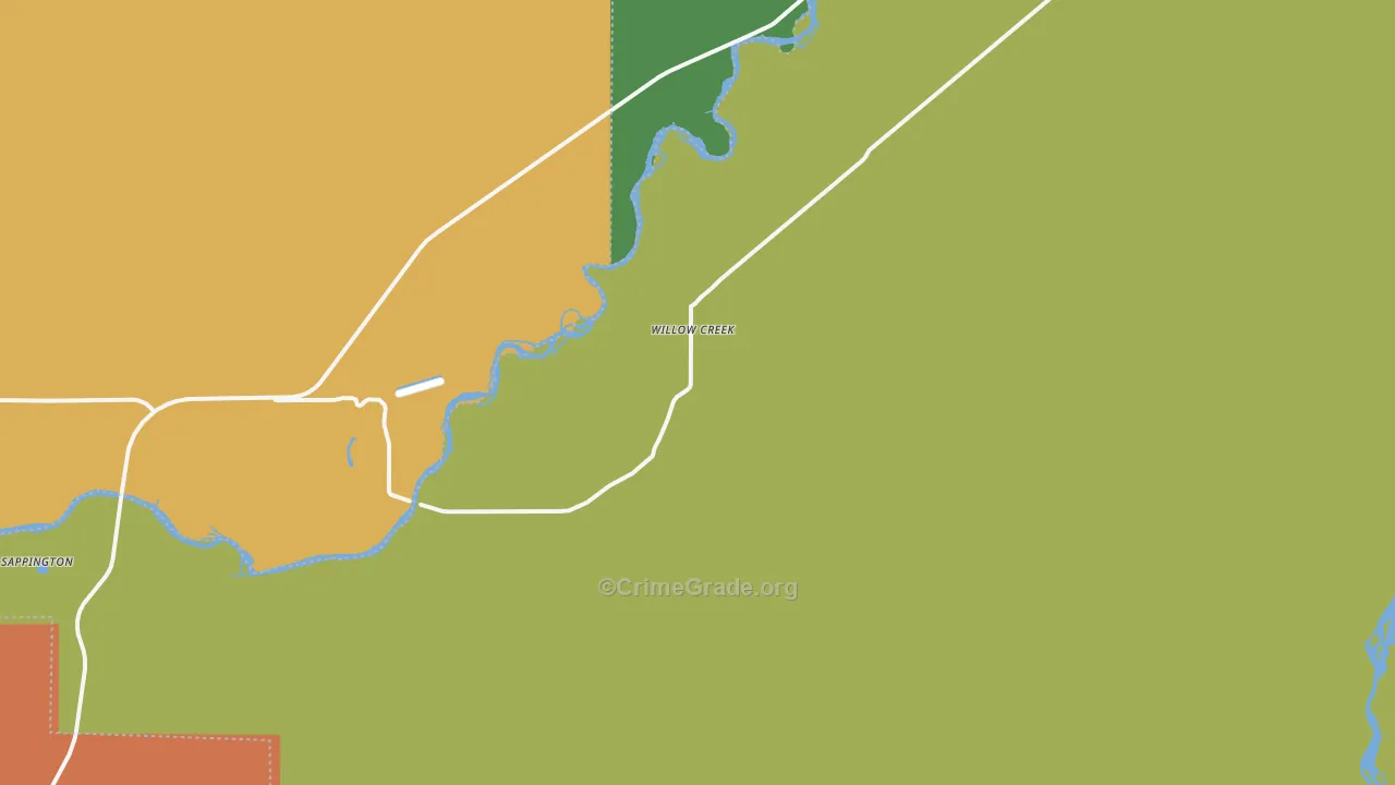 Willow Creek, MT Map of Theft Rates