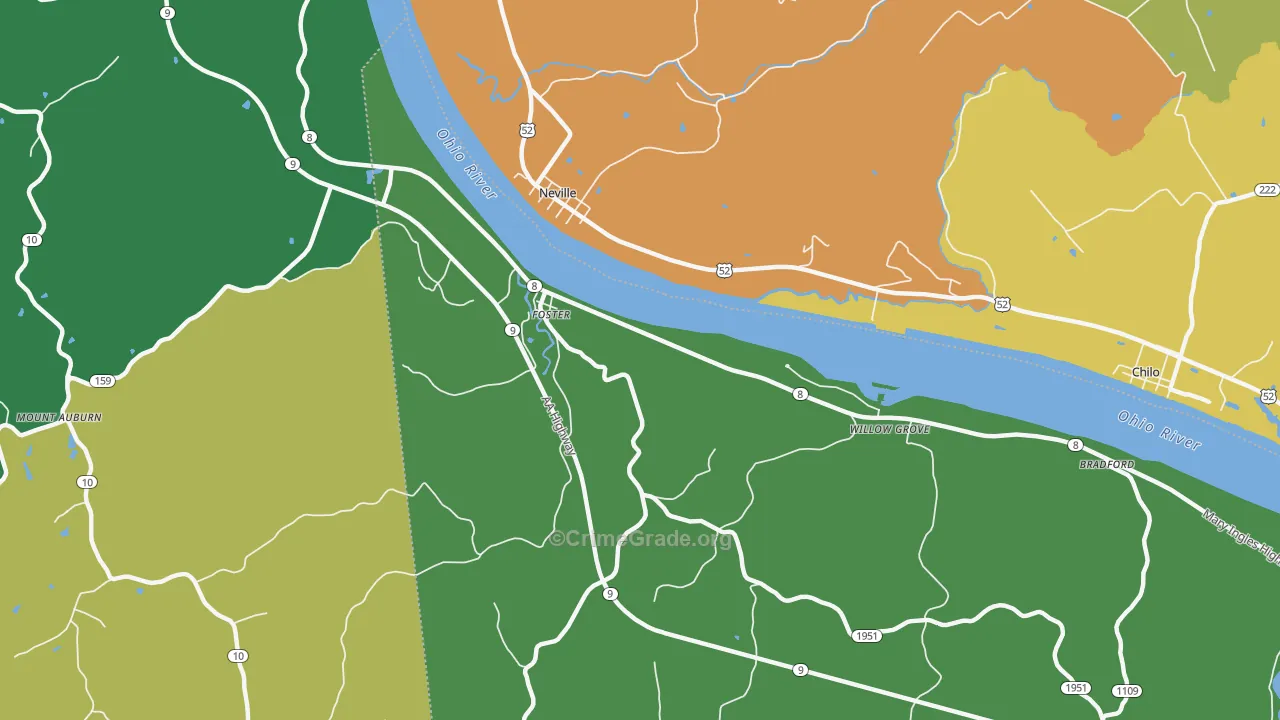 Willow Grove, KY Map of Theft Rates