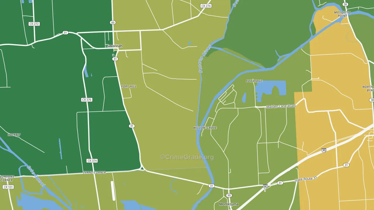 Willow Grove, NY Map of Theft Rates