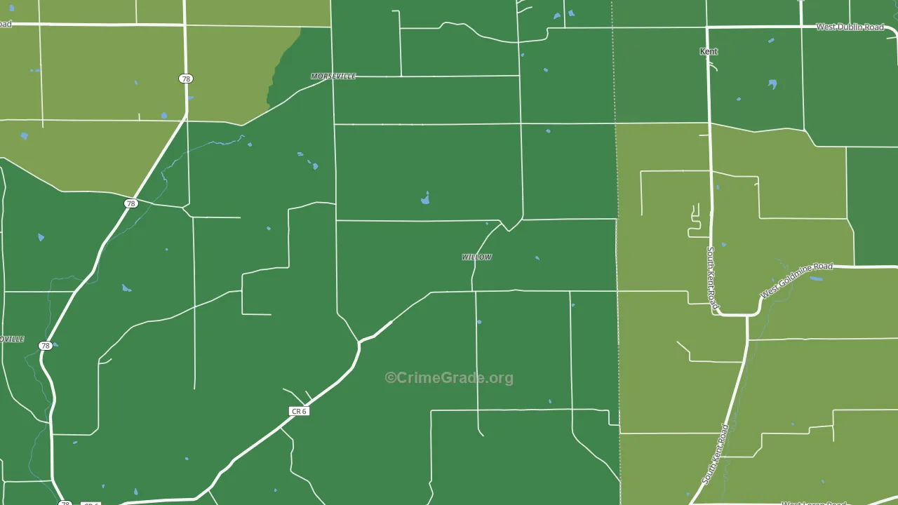 Willow, IL Map of Theft Rates