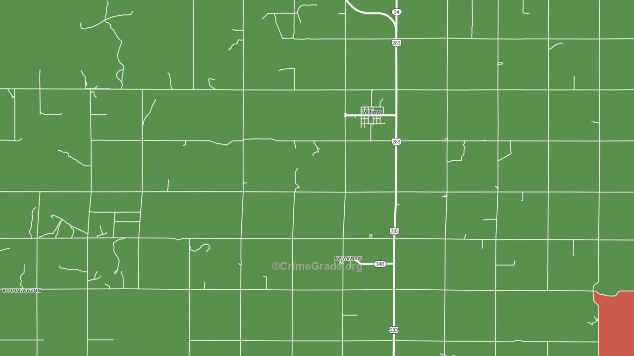 Willow, OK Map of Theft Rates
