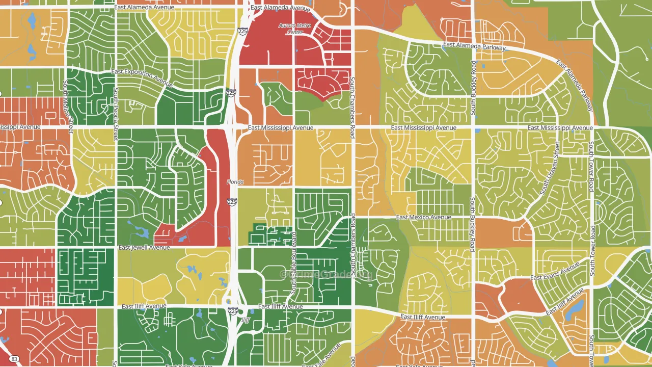 Willow Park, Aurora, CO Map of Theft Rates