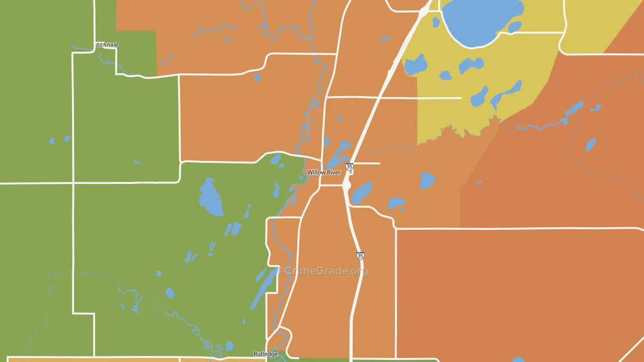 Willow River, MN Map of Theft Rates