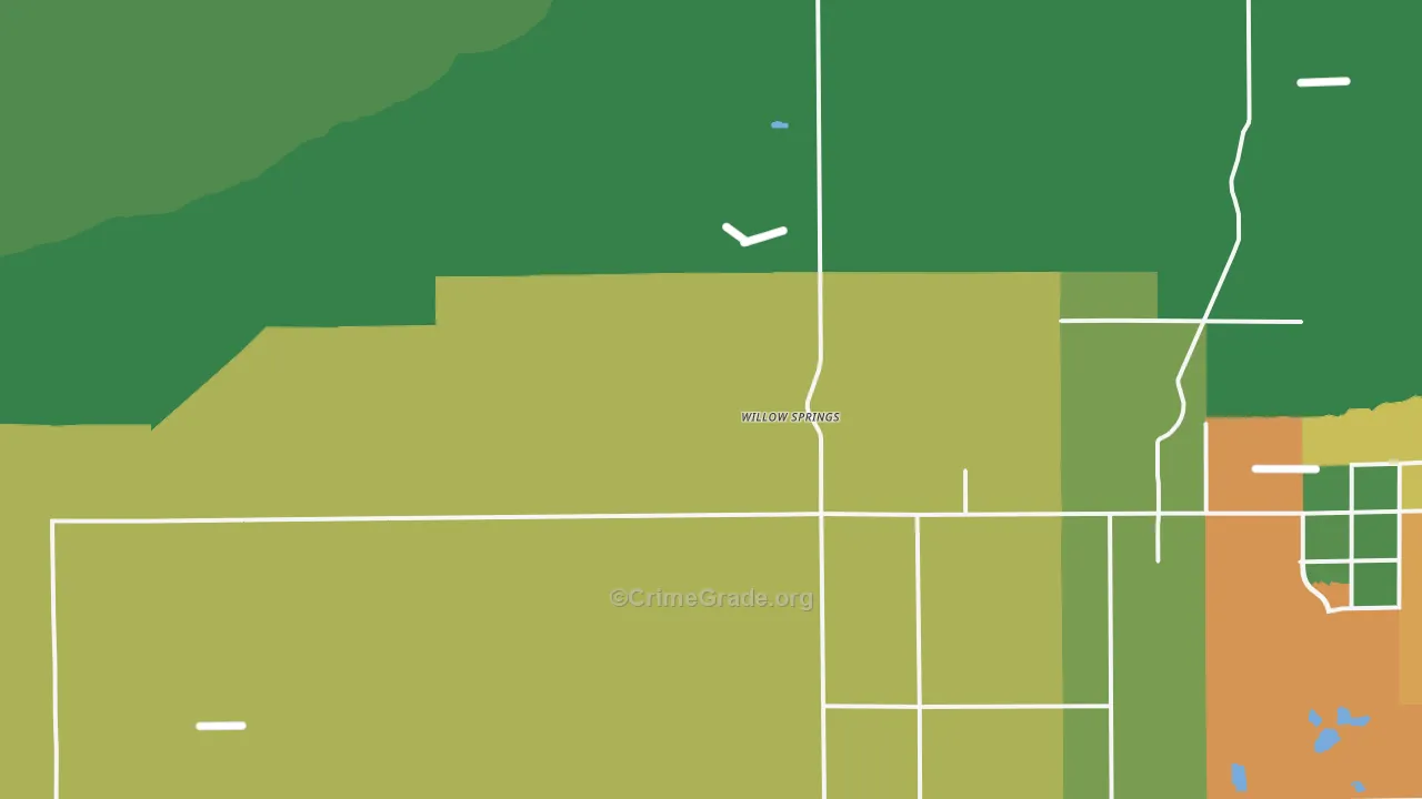 Willow Springs, CA Map of Theft Rates