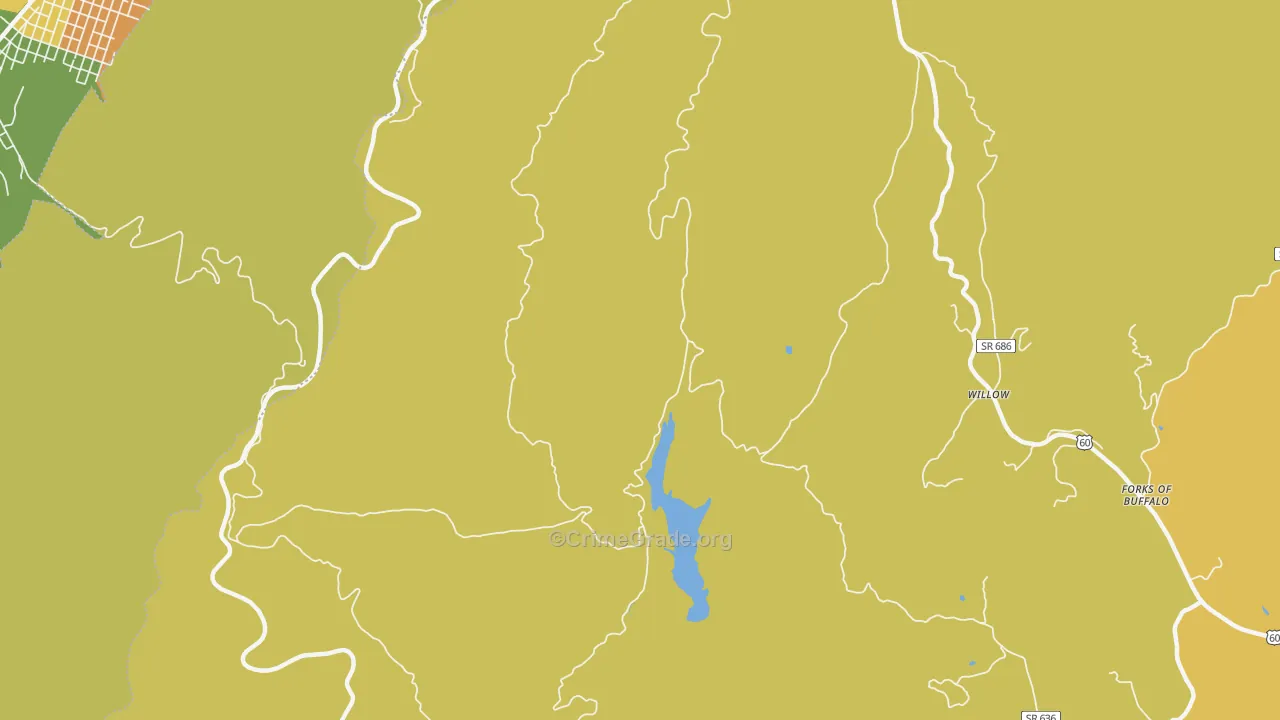 Willow, VA Map of Theft Rates