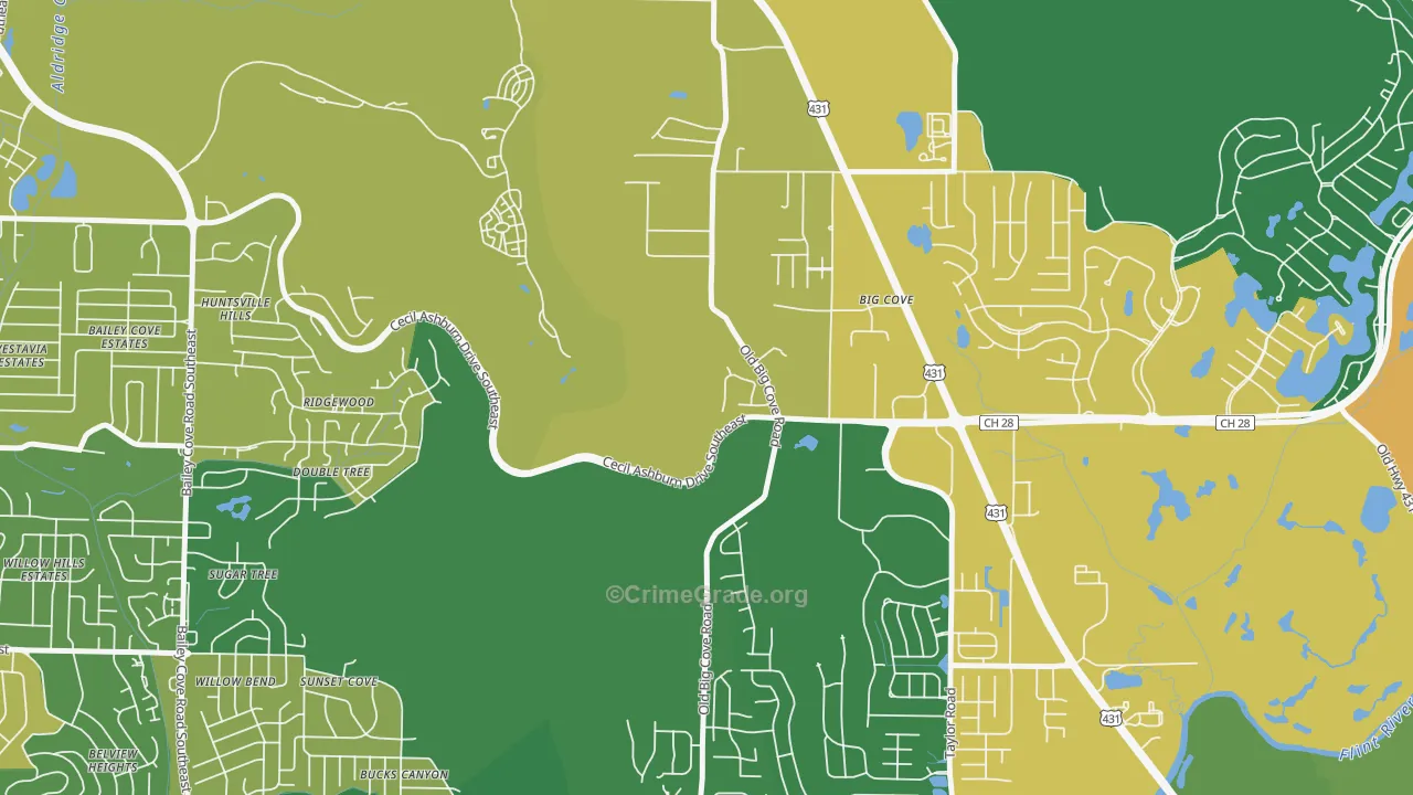 Willowbrook, AL Map of Theft Rates