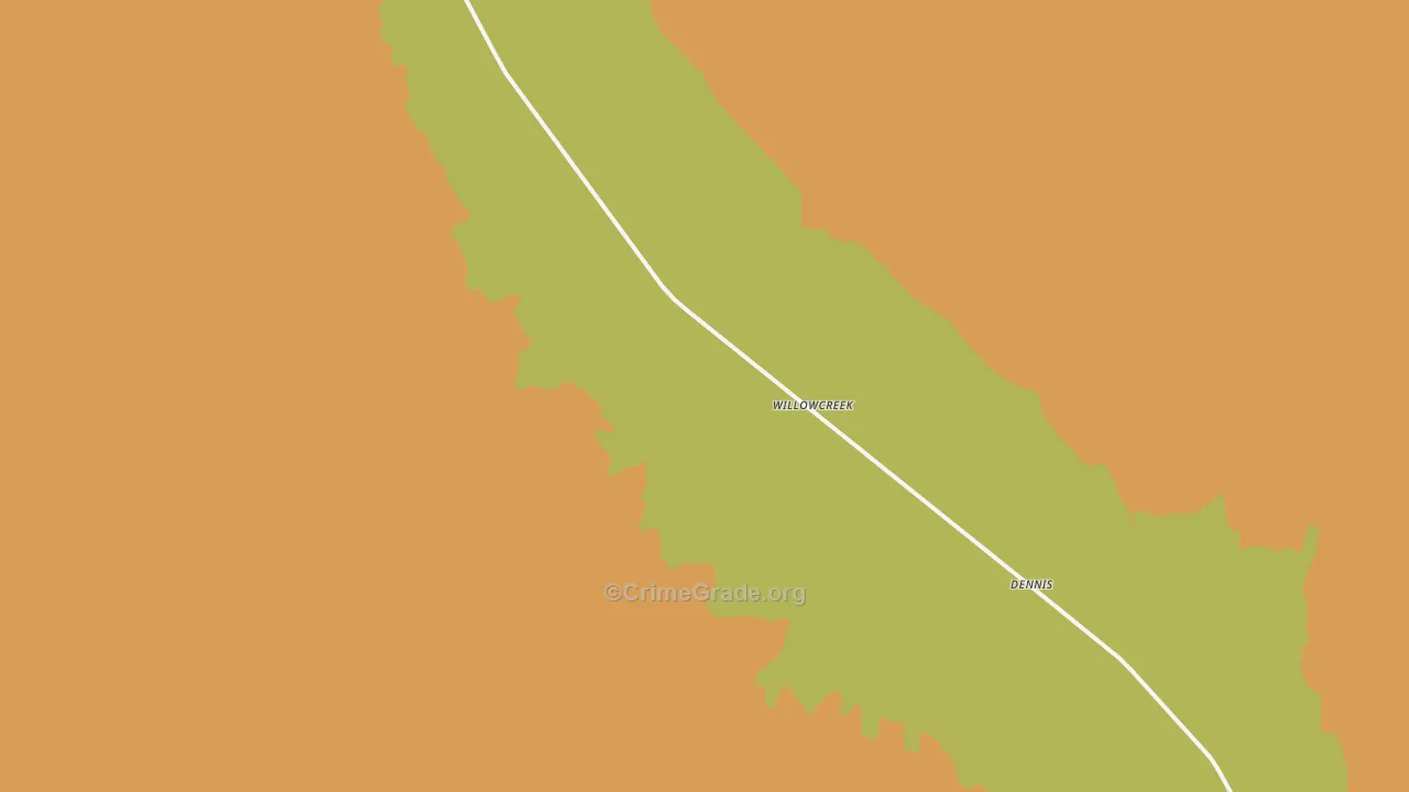 Willowcreek, OR Map of Theft Rates