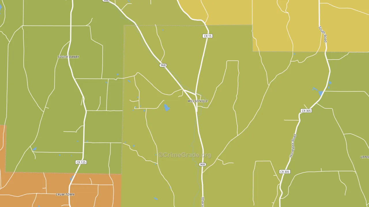 Willseyville, NY Map of Theft Rates