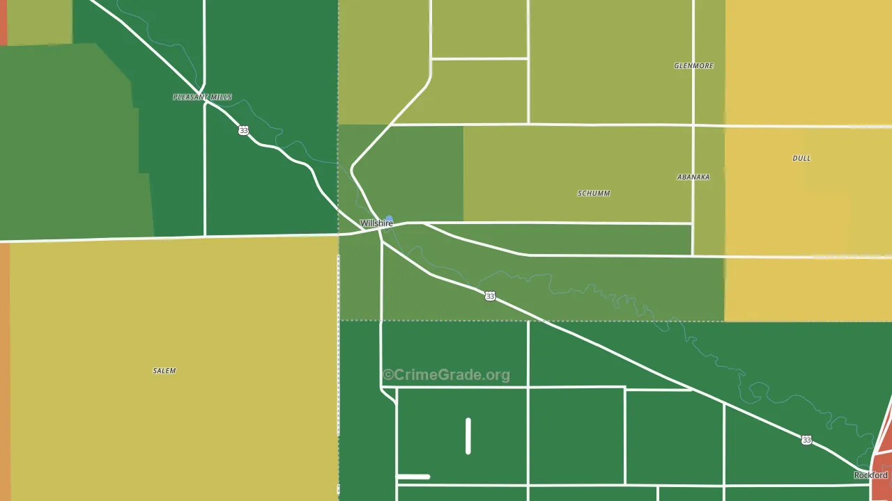 Willshire, OH Map of Theft Rates