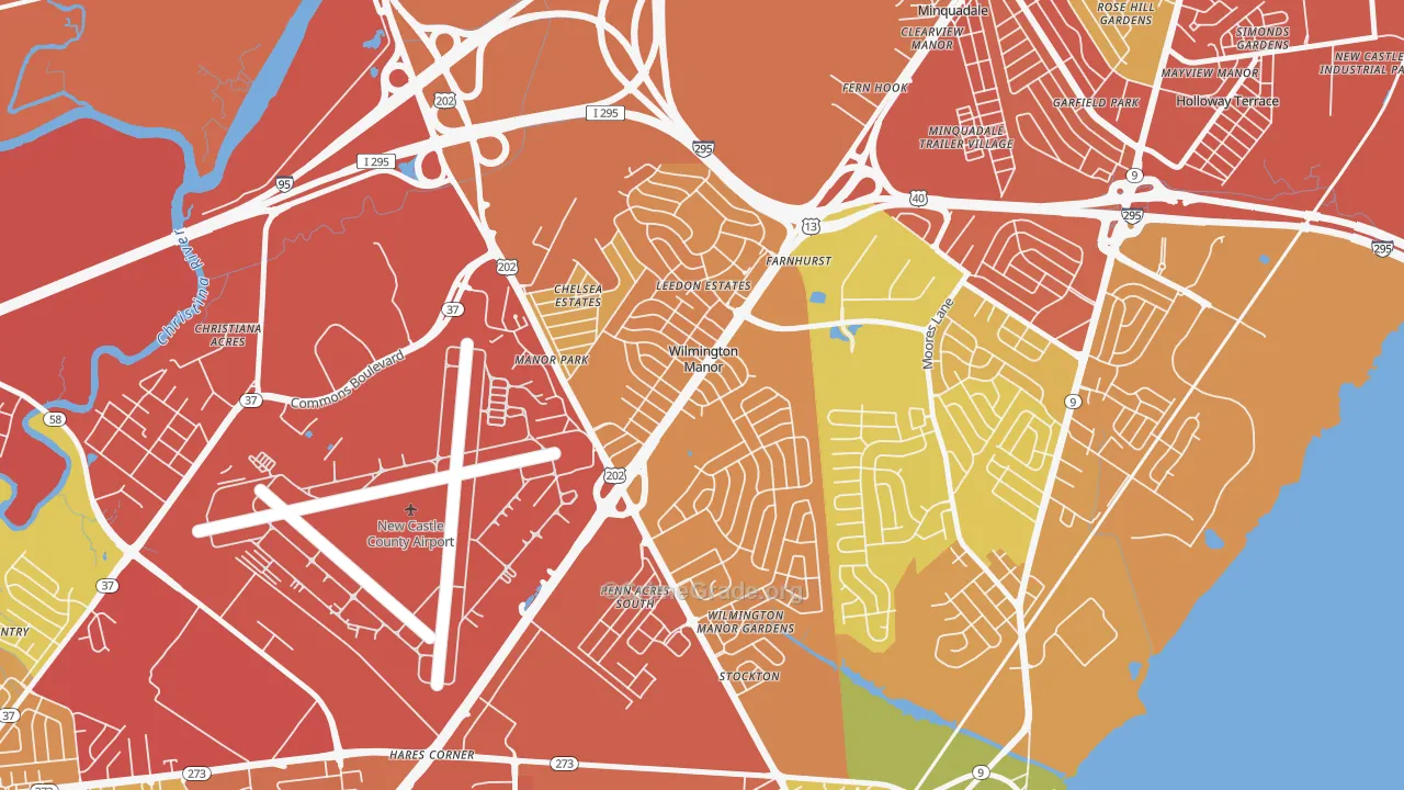 Wilmington Manor, DE Map of Theft Rates