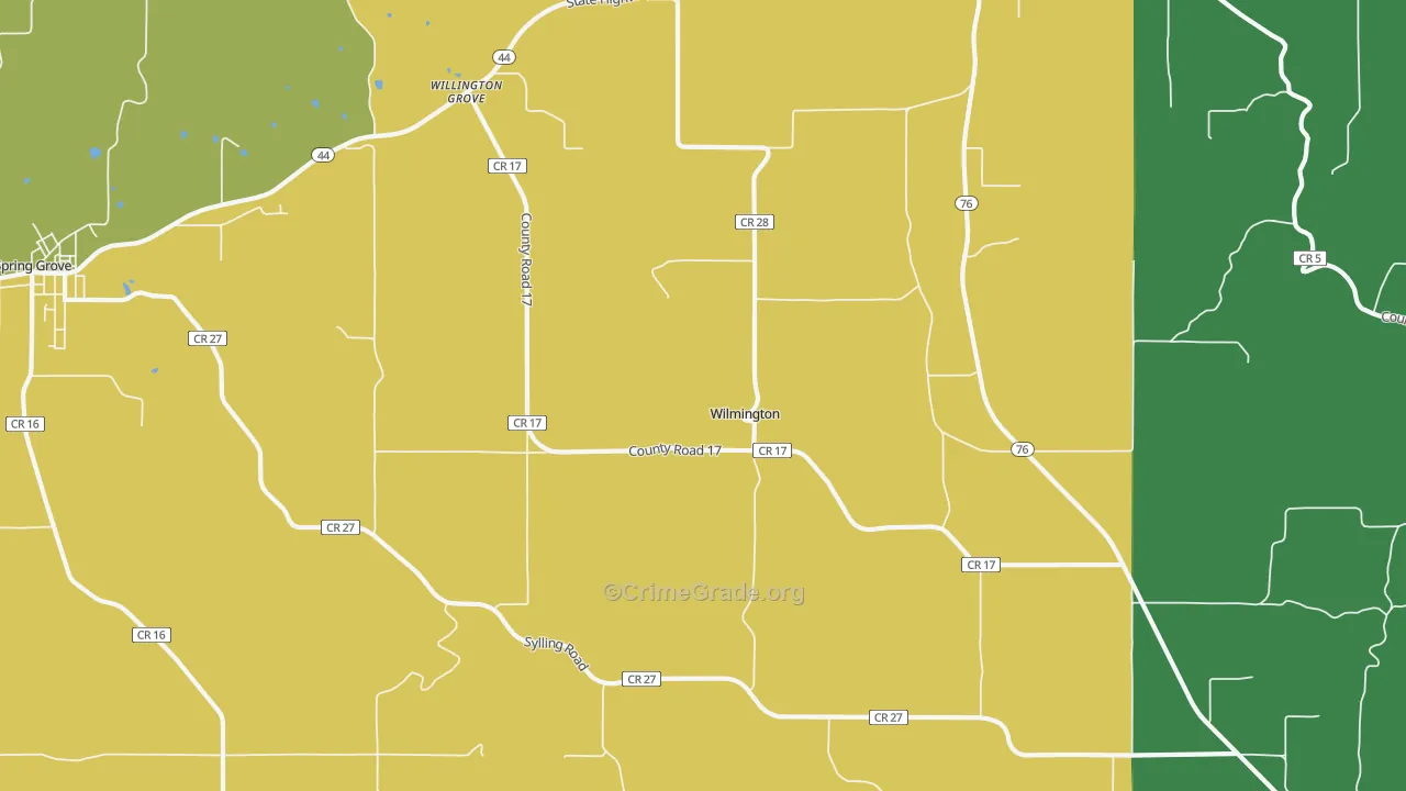 Wilmington, MN Map of Theft Rates