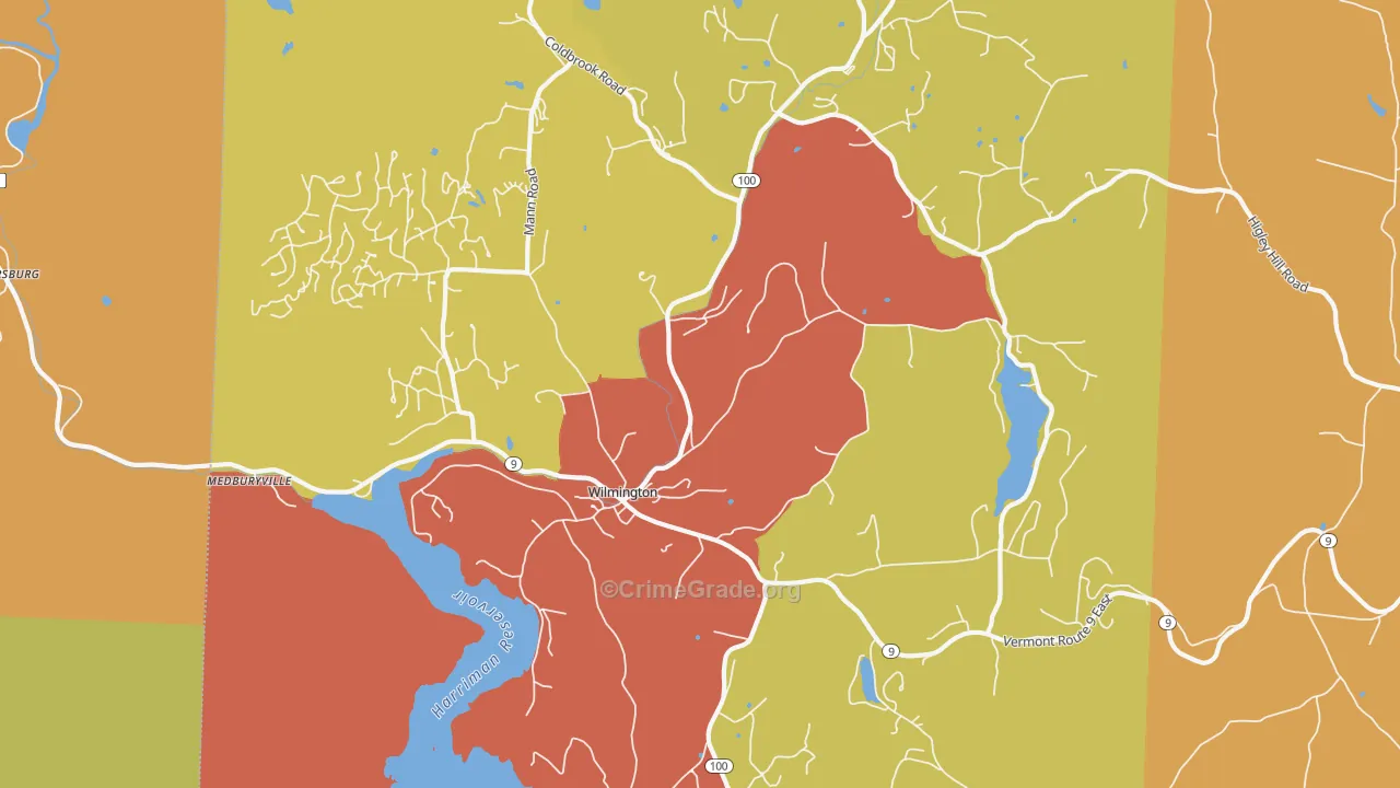 Wilmington, VT Map of Theft Rates